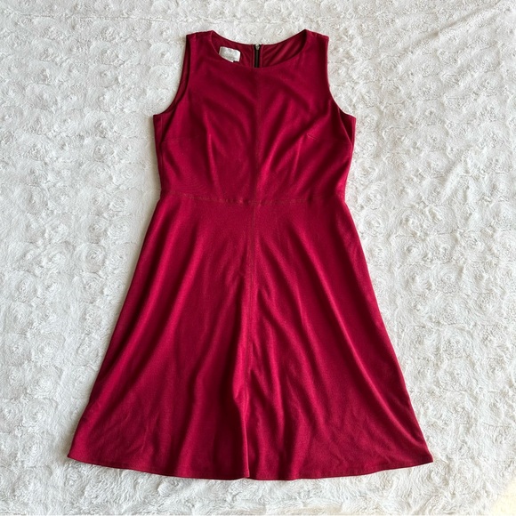 Donna Morgan Dress Womens 6 Red A-Line Round Neck Cocktail Homecoming Formal Zip - Picture 1 of 8